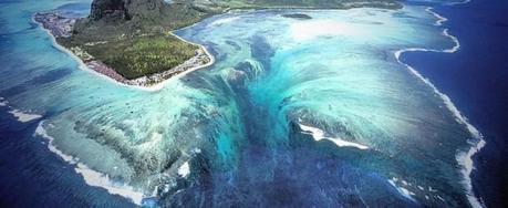 Natural Aerial Illusion of an Underwater Waterfall Natural Aerial Illusion of an Underwater Waterfall