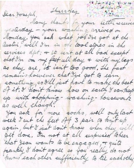 Joe’s Letters, WWII: “Mom receives the engagement news” family stories