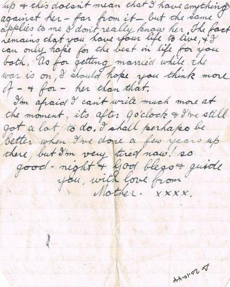 Joe’s Letters, WWII: “Mom receives the engagement news” letter olive engagement page 2