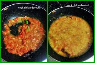 Tomato pappu (Andra style tomato-pigeon peas stew)