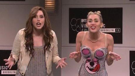 Vanessa Bayer as 'Miley' and Miley Cyrus on SNL