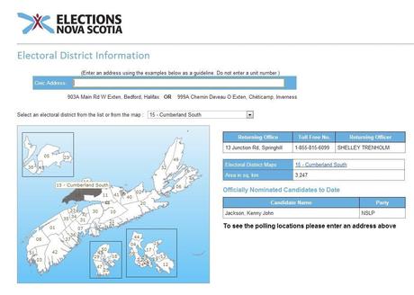 Nova Scotia 2013 Election  Map