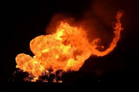 Oklahoma Pipeline Explosion Sparks Large Fire, Prompting Evacuations Credit: Debra Little