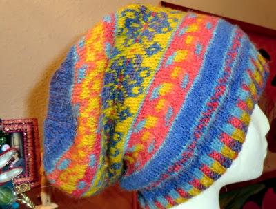 Fair Isle Slouch Hat Finished