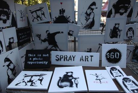 STALL TIGHT private1 Banksy sells original canvas artworks in Central Park