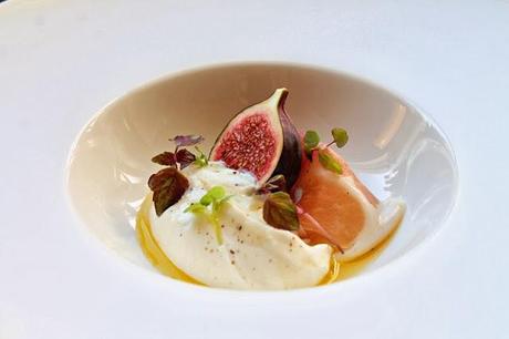 Whipped ricotta cheese with prosciutto, fresh figs & truffle honey #123