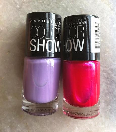 Maybelline Color Show Nail Polishes in Kiss-me-Pink & Blackcurrant Pop