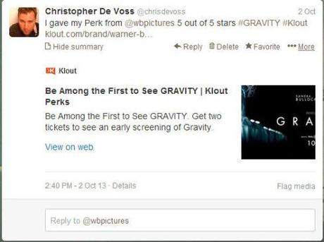 George Clooney Admonished Me gravitytweet2