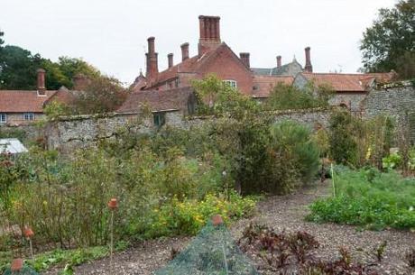 Walled Garden at Wiveton Hall with 17th century house