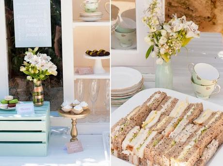 Mint and Gold Champagne High Tea 60th Party by Bonjour Berry