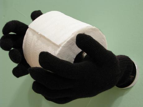 Fun Halloween Ideas for your Bathroom: Magic Hands hold your Toilet Paper!  
