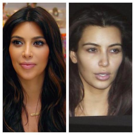 kim kardashian with or without makeup