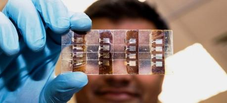 Unique material is far cheaper to produce and generates almost as much power as today's thin film solar cells.