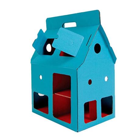 Maison bleu en carton recyclable  Turquoise