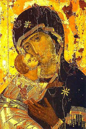 The Theotokos of Vladimir, one of the most ven...