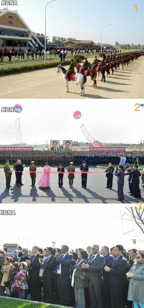 Mirim Riding Club Opened 1. Ceremony opening the Mirim Riding Club on 25 October 2013; 2. A ceremonial tape is cut to open the equestrian club; 3. Foreign diplomats and NGO representatives attend the ceremony (Photos: KCNA).