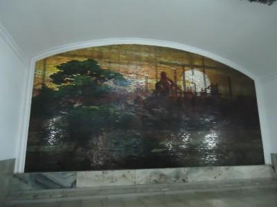 Revival to Glory: Riding on the Pyongyang Metro, North Korea pyongyang metro mural