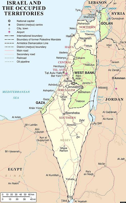 Map Palestine - Israel 1967