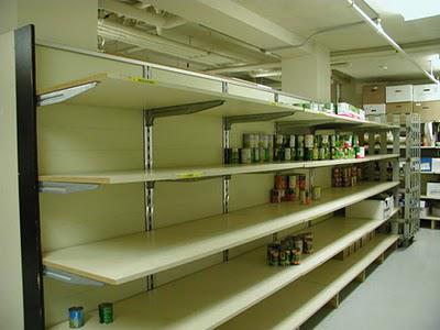 bare shelves