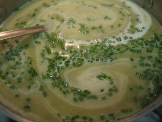 Add fennel fronds, chives & cream