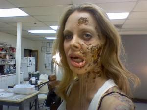 Kristin Bauer van Straten as she prepares to become 'Rotting Pam'.