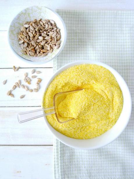 Healthy Sweet Polenta Little Cakes with Sunflower Seeds