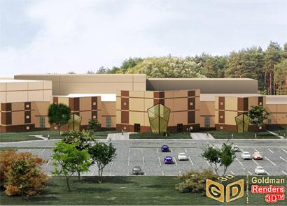 Architectural Rendering, South Gibson School Tennessee