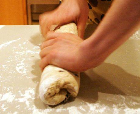 Seam underneath Olive and parmesan bread rolls
