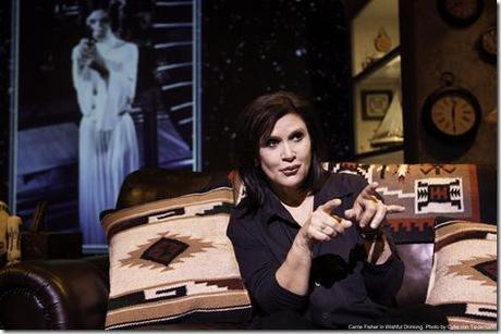 Carrie Fischer in her book-to-stage creation Review: Carrie Fisher, Wishful Drinking (Broadway in Chicago)