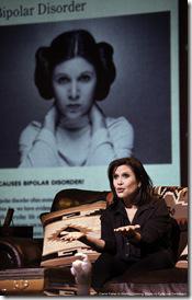 Carrie Fischer in her book-to-stage creation Review: Carrie Fisher, Wishful Drinking (Broadway in Chicago)