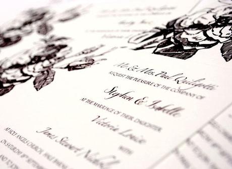 Wedding invitation by Dragonfly; calligraphy by Wedding-Calligrapher.com