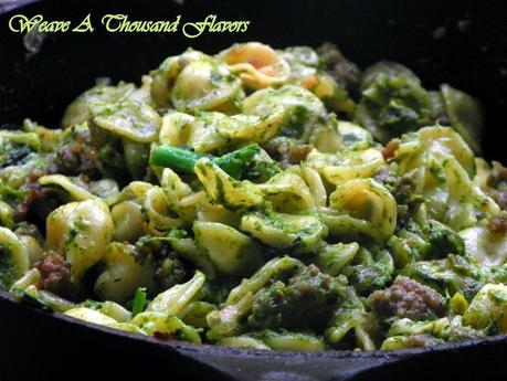 Orecchiette with Italian saisage & Rapini-Pistachio Pesto - 03 Orecchiette with Italian saisage & Rapini-Pistachio Pesto - 03