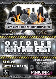 Blaze Hip Hop Brings “October Rhyme Fest” Oct. 26th