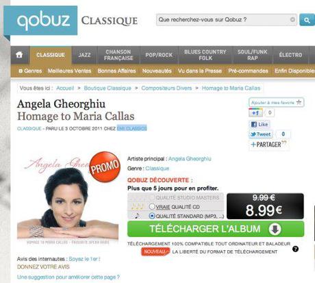 Homage to Maria Callas, available for buying in MP3 on Qobuz Classique