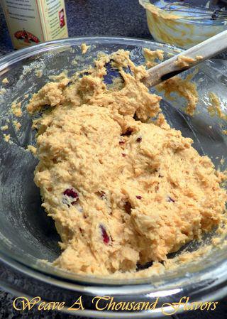 Pumpkin Cranberry Scones - Combine wet & dry Ingredients in a mixing bowl