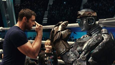 FILE - This file image provided by Disney/DreamWorks II shows Hugh Jackman, left, and Dakota Goyo in a scene from Real Steel. (DreamWorks II, File, AP Photo/Disney)