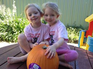 The girls and the pumpkin