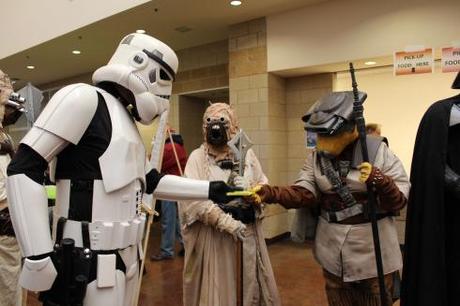 Star Wars characters from the Midwest Garrison at the show