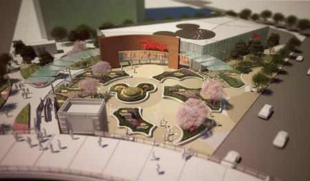 Artist impression: aerial view of the proposed Disney Store, Shanghai.  The Walt Disney Company
