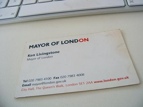 Ken Livingstone's Business Card