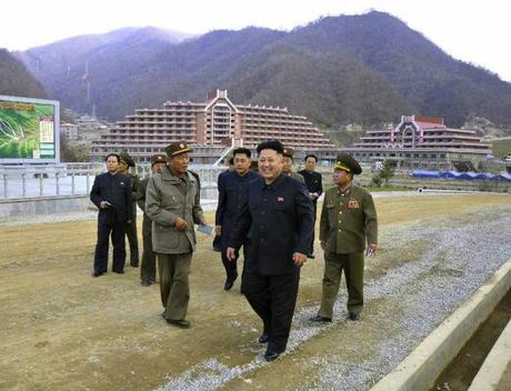 Kim Jong Un and senior Korean Workers' Party and Korean People's Army officials tour Masik Pass Ski Resort in Kangwo'n Province (Photo: Rodong Sinmun).