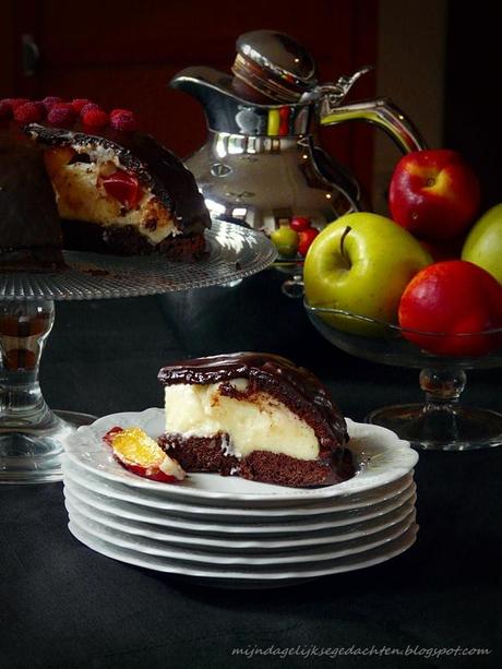 Peach Pudding Chocolate Cake/ Персиково-Шоколадный Торт-Пудинг