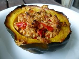 Apple Cider Tempeh Stuffed Squash for Fall Cider tempeh stuffed acorn squash