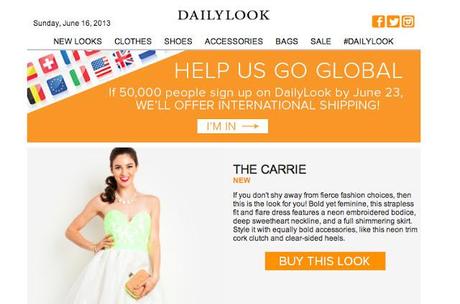DailyLook: 50,000 New Subscriber's to Launch International Shipping!