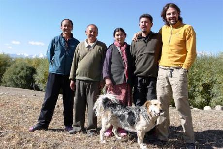 Family photo: Rumi with Dawa, Aba Angchuk, Ama Laskit, Nurboo and dogfather Carlos.