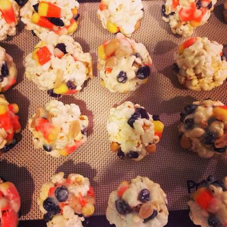 Candy Corn Popcorn Balls for the #LeftoversClub Candy Corn Popcorn Balls for the #LeftoversClub