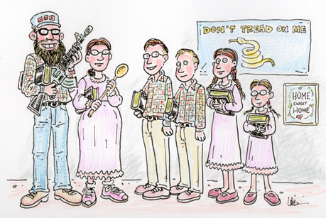 On The Third Day, The Lord Created the Remington Bolt-Action Rifle So Man Could Defend Hisself Against the Dinosaurs. This is a work of the imagination intended to reflect a common stereotype. Any resemblance to homeschoolers, living or dead, is strictly coincidental.