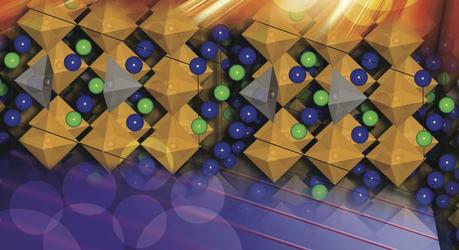 An illustration of the perovskite crystal fabricated in the experiment.