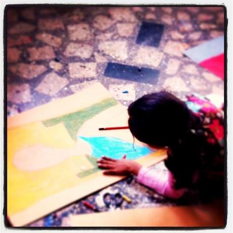 #ABeautifulMess snubnose hard at work on her next masterpiece #art #art_belief #modigliani