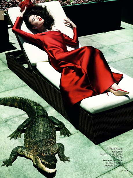 Liu Wen by Mario Testino for Vogue China December 2013  